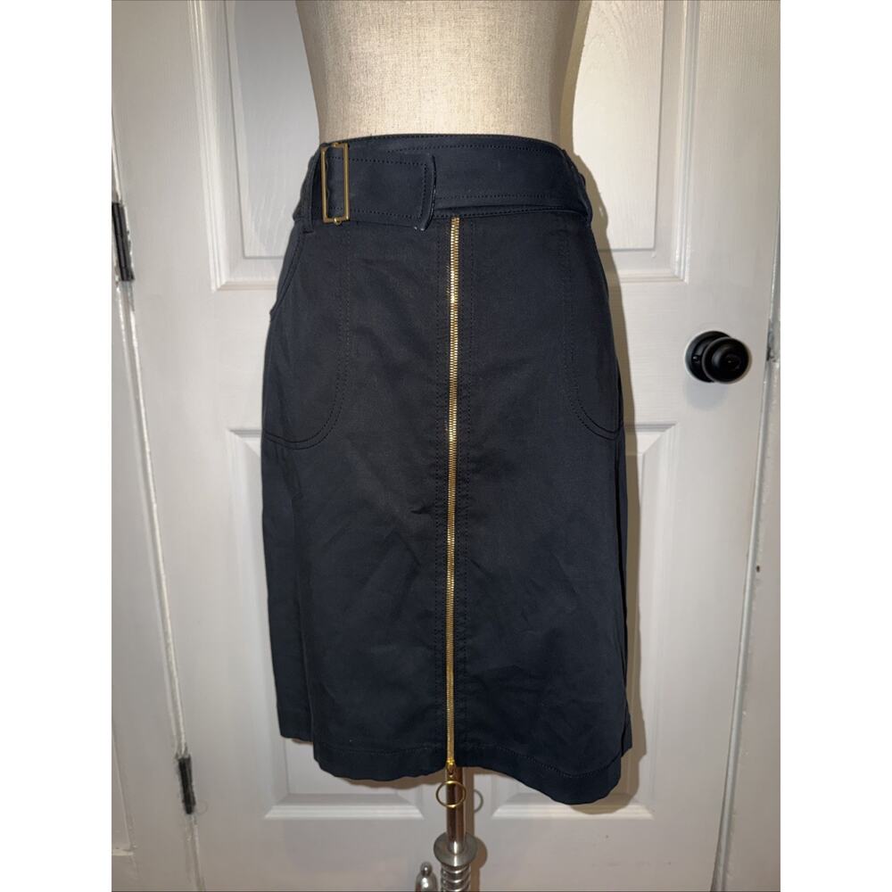 Missoni Italy Women's Black Pencil Skirt Gold Zipper Size US 6 IT 44 Belt